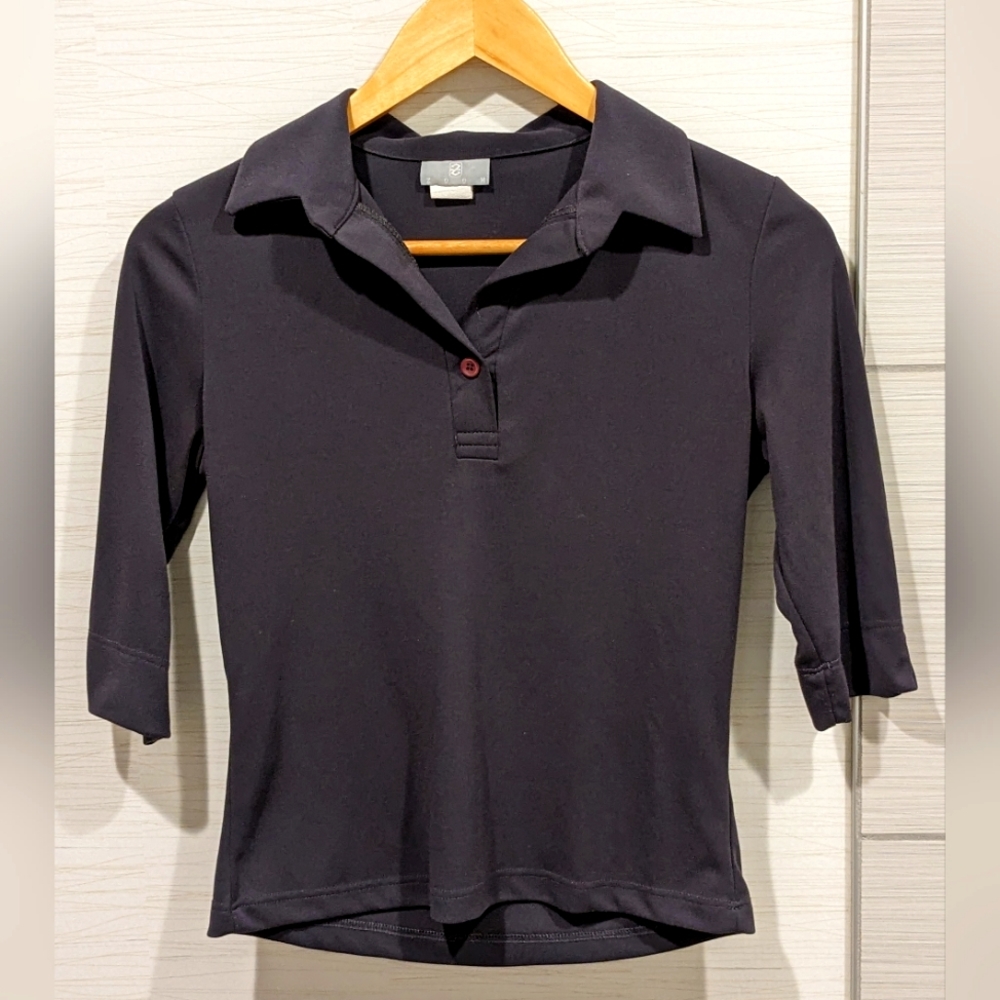 Johnny Collar V-Neck Top, 3/4 sleeves